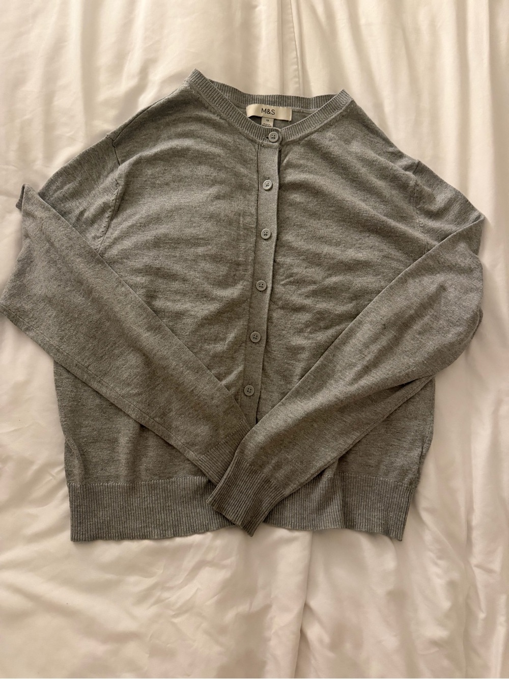 Marks & Spencer Light Grey Button-Front Cardigan